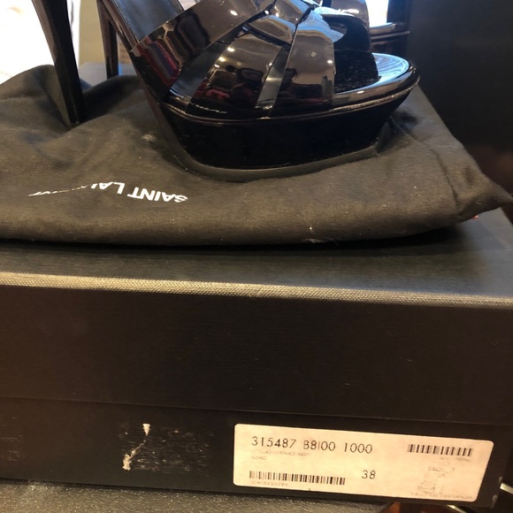 SAINT LAURENT TRIBUTE PATENT PLATFORM HEELS - Picture 3 of 5